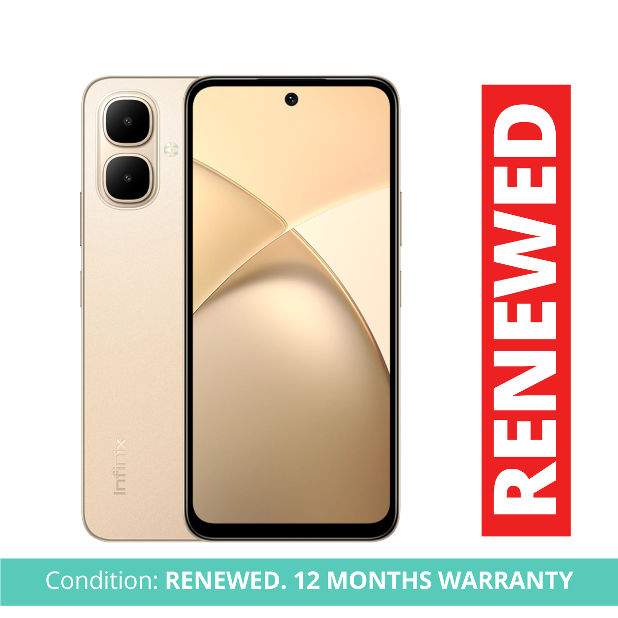 Infinix Smart 10 phone, 64GB ROM– 6.6" HD+ Display, 5000mAh Battery, 13MP AI Dual Camera, Dual SIM – 1 Year Warranty, Badili Refurbished.