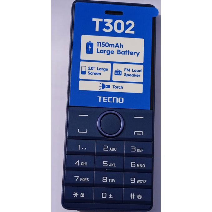 (SPECIAL OFFER) New Tecno T302 1.77″ Display Dual Sim Torch Wireless FM Radio 1150mAh Memory Card Slot Feature phone Katululu kabambe 3.0