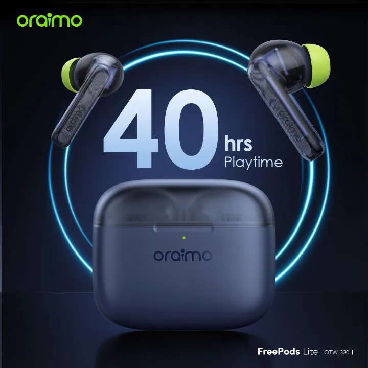 (SPECIAL OFFER)Oraimo FreePods Lite ENC True Wireless Earbuds Model: OTW-330 40 hrs playtime  Bluetooth earphone