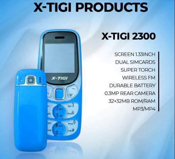 PROMOTION!!! X-TIGI 2300 🔹Super small size🔹 Dual SIM dual Standby🔹 Display Size:1.3″ IPS Screen🔹 Connectivity Bluetooth Dialer🔹 Wireless FM 🔹Battery: 520Mah