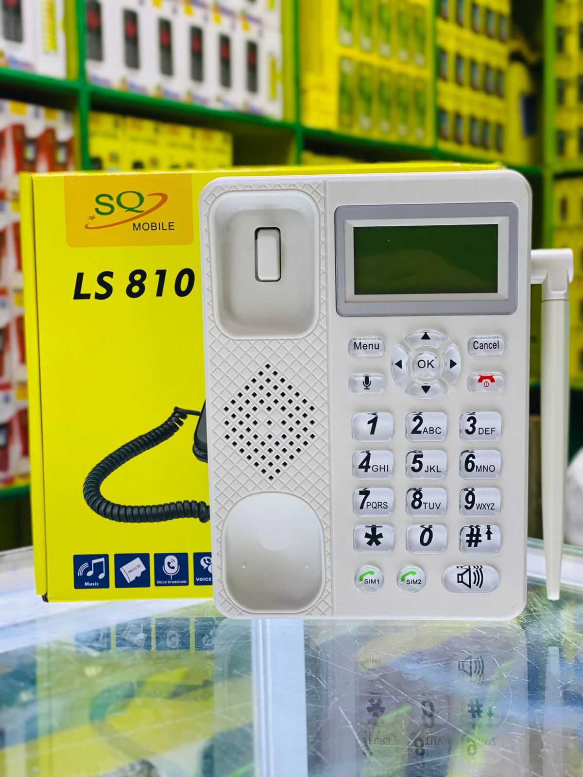 OFFER! SQ LS 810 Desktop Wireless Phone Landline Dual Sim Card Telephone For Office / Home Use, FM Radio, SMS, Supports Caller ID,GSM Voice call function Supports Phonebook(200 entries) & Call Records