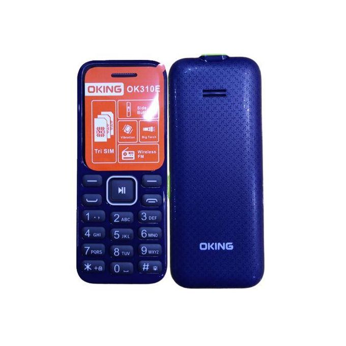 Oking OK310 Button Phone 1.77 inches Screen With Triple Sim Card Slots Battery Capacity 1200mAh ,Wireless FM Katulu Feature Phone