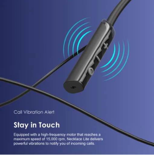 Oraimo Necklace Lite Call Vibration Wireless Headphones IPX4 waterproof and Noise reduction in calls and with dual device connection 30Hr Playtime (Lights On) & Vibration Notifications