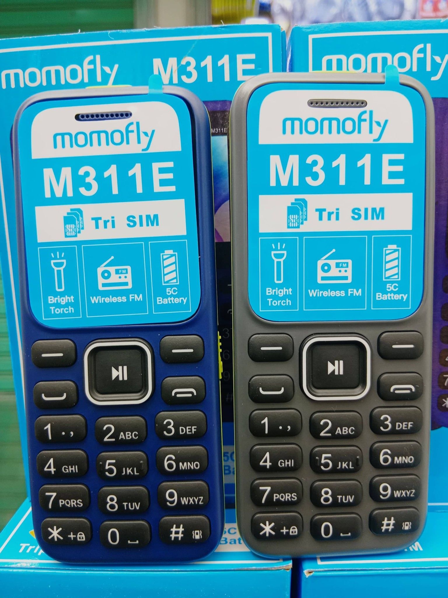 (SPECIAL  OFFERS) Momofly M311E 32 MB RAM featured phone Triple SIM Regular 5C Battery, 1.77" display with BT connectivity featured phones