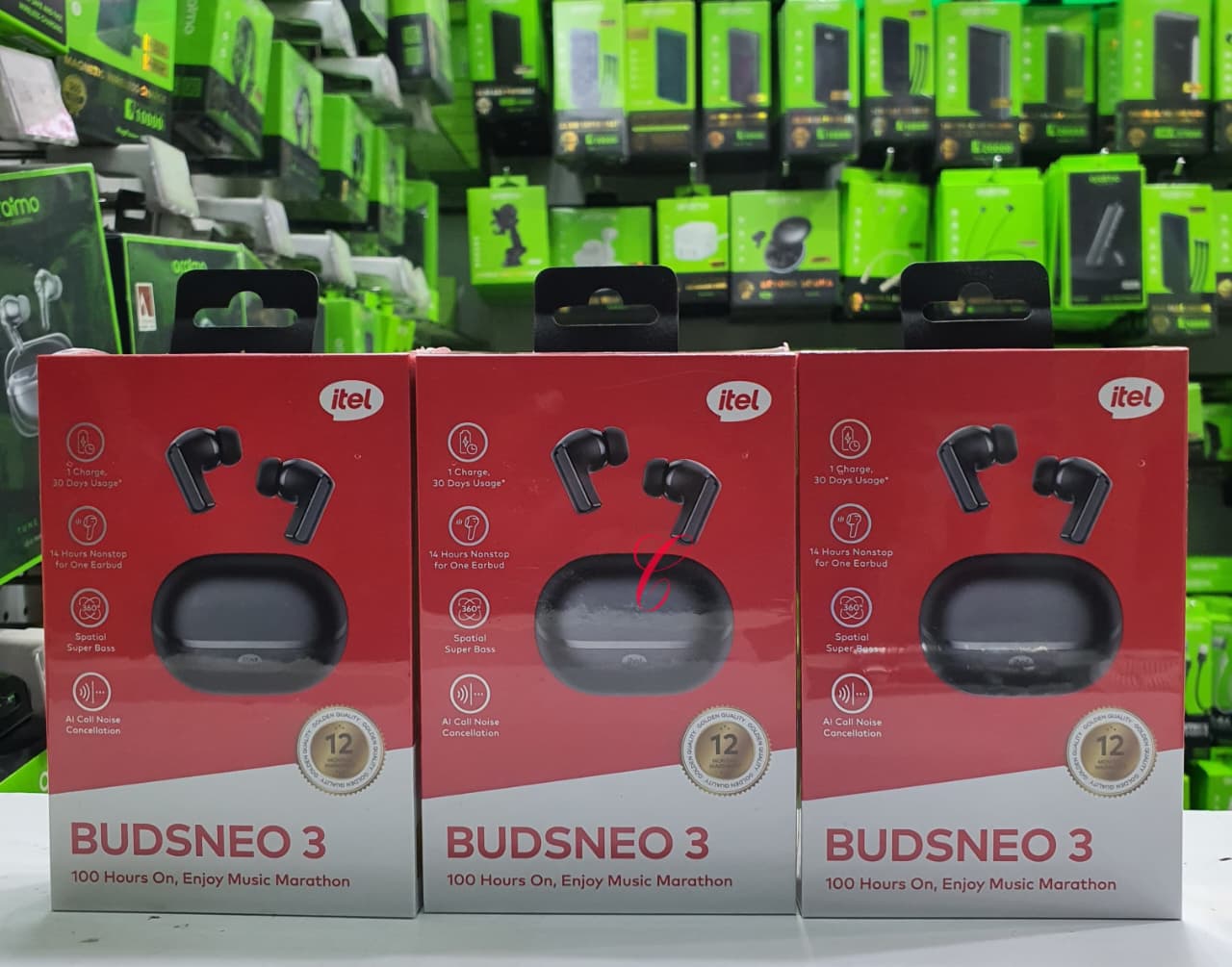 ITEL Buds Neo 3 ANC Wireless Bluetooth Earphone,100 Hours Playtime 360° Spatial Super Bass Enjoy music marathon,IPX5 Water Resistance with Al Call Noise Cancellation Ear pods