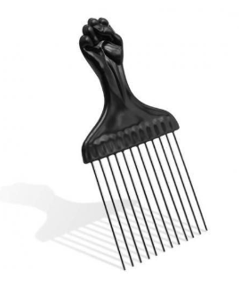 WT Metal Afro Comb Afro Pick Tool - Wide Toothed Comb