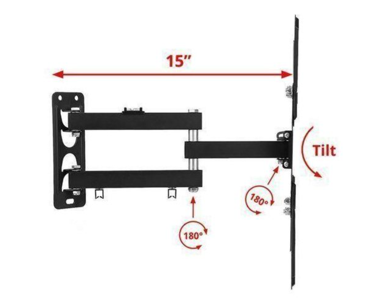 Home Design Full Motion Swivel 360 Degree TV MOUNT - 14 inch, 24 inch, 32 inch, 43 inch, 40 inch, 50 inch and 55 inch TILT ROTATING WALL MOUNT BRACKET