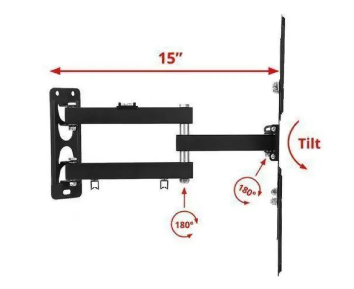 [Promotion] Full Motion TV Support Display Wall Mount Swivel 14''-55'' Rotation Lcd Tv Wall Mount TV Bracket 117b