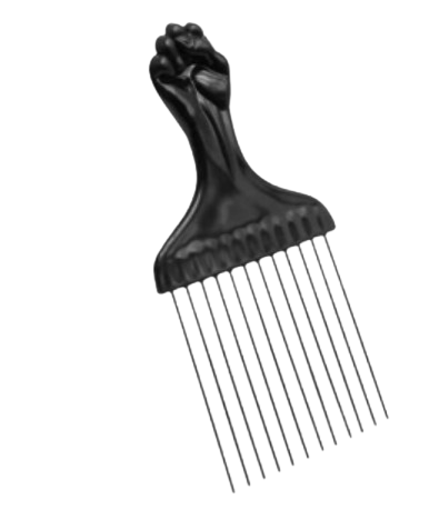 WT Metal Afro Comb Afro Pick Tool - Wide Toothed Comb