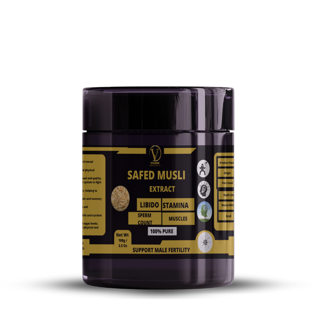 Safed Musli powder-  100% Pure, Improves libido,Promotes sperm count and quality,Boosts Stamina