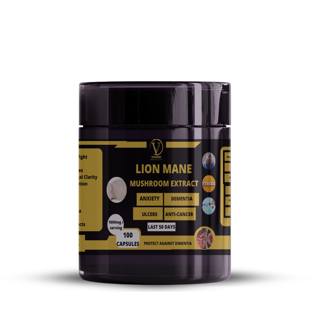 Lion's Mane Extract Powder - 100% Pure,Finely Ground,Soluble in water, support brain health, aiding in memory, focus, and overall cognitive function.