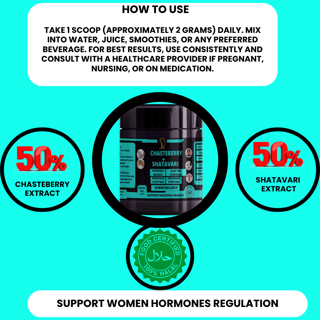 Chasteberry & Shatavari Extract Blends- Supports hormonal balance,Promotes healthy fertility and ovulation