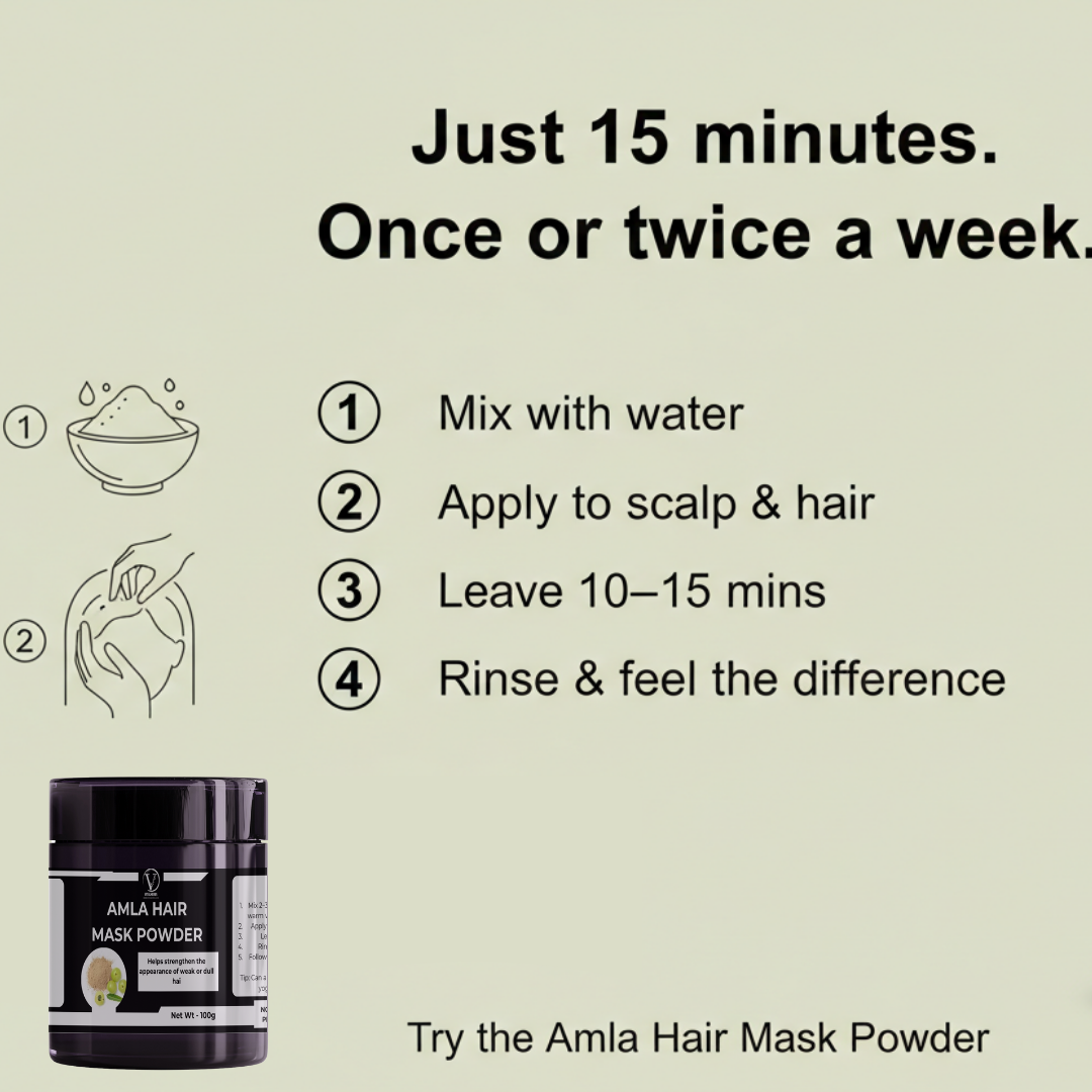 Amla Hair Mask Powder - Helps strengthen the appearance of weak or dull hair