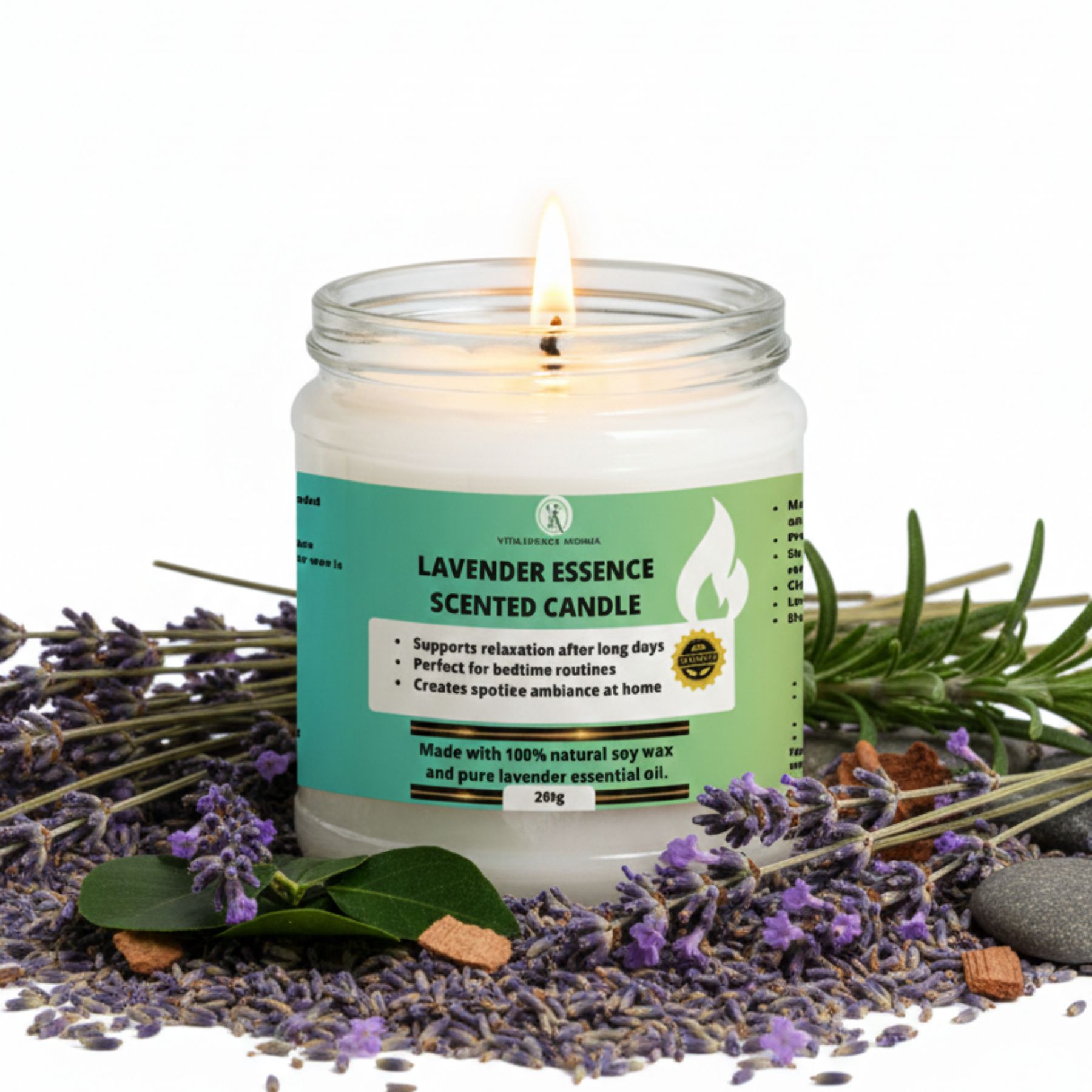 Lavender Essence Scented Candle - Promotes relaxation and emotional balance