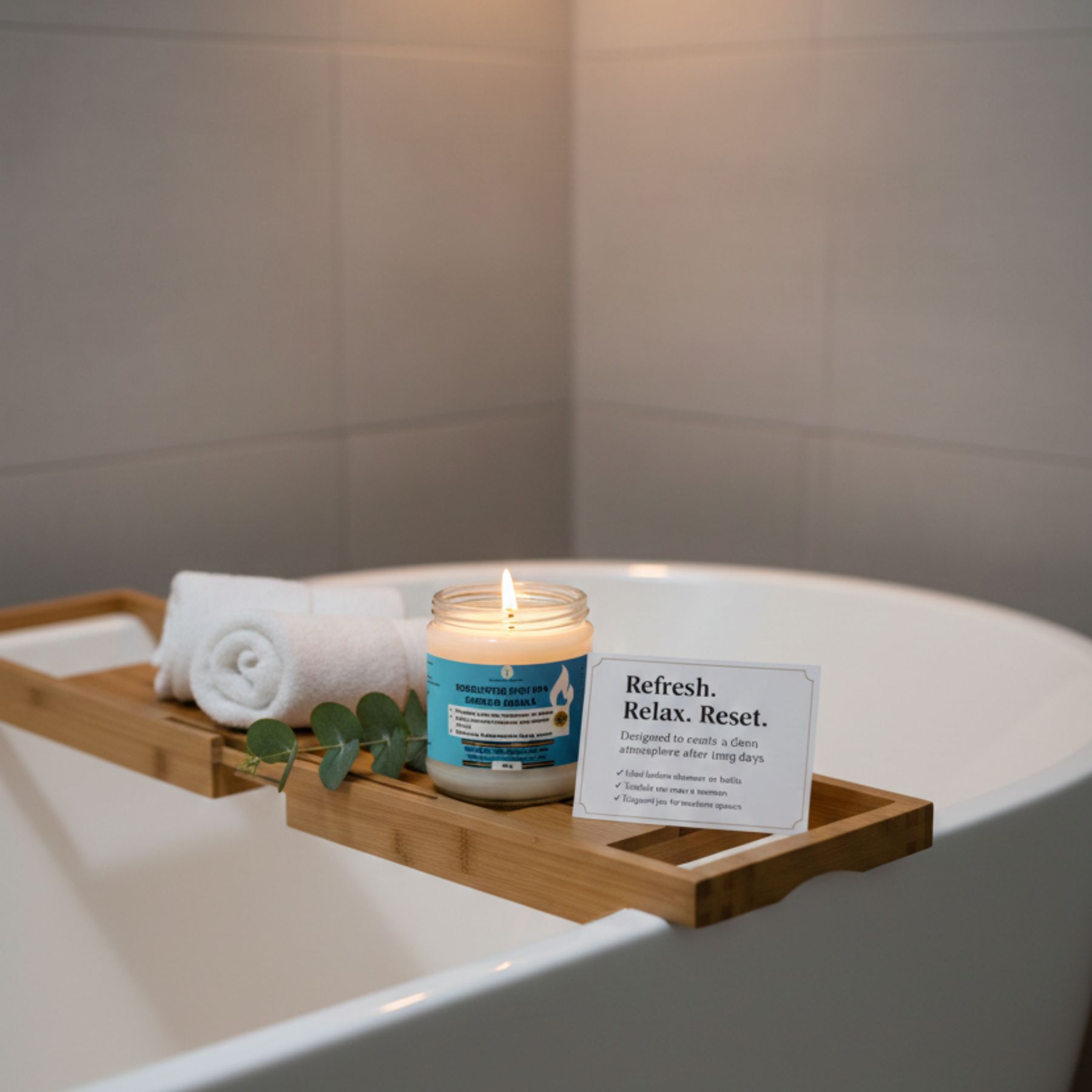 Eucalyptus Mint Spa Candle - Helps promote relaxation and mental clarity