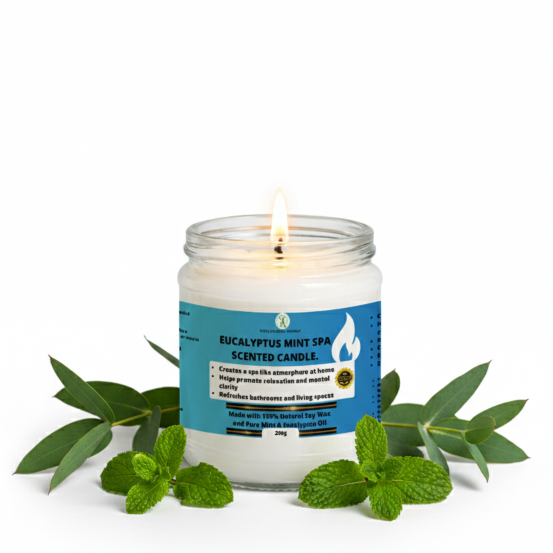 Eucalyptus Mint Spa Candle - Helps promote relaxation and mental clarity