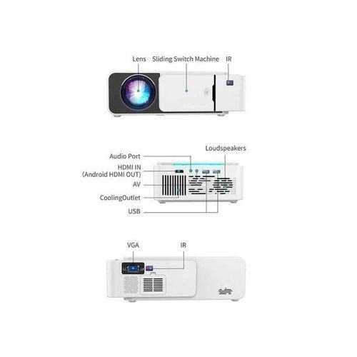 T5 wifi android  Projector LED Mini Pocket Projector Support 4K Full HD 1080p Home Mini Cinema Projector {Silver}