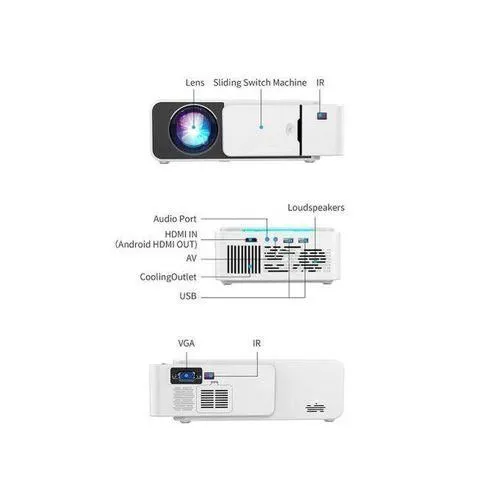 T5 wifi android  Projector LED Mini Pocket Projector Support 4K Full HD 1080p Home Mini Cinema Projector {Silver}