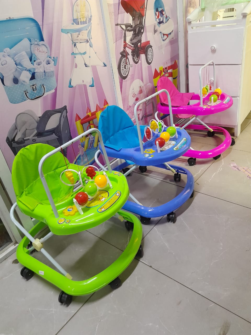 High Quality BABY WALKER With Adjustable Heights With Soothing Melodies For Baby Comes with its own Toys Can convert to a feeding chair