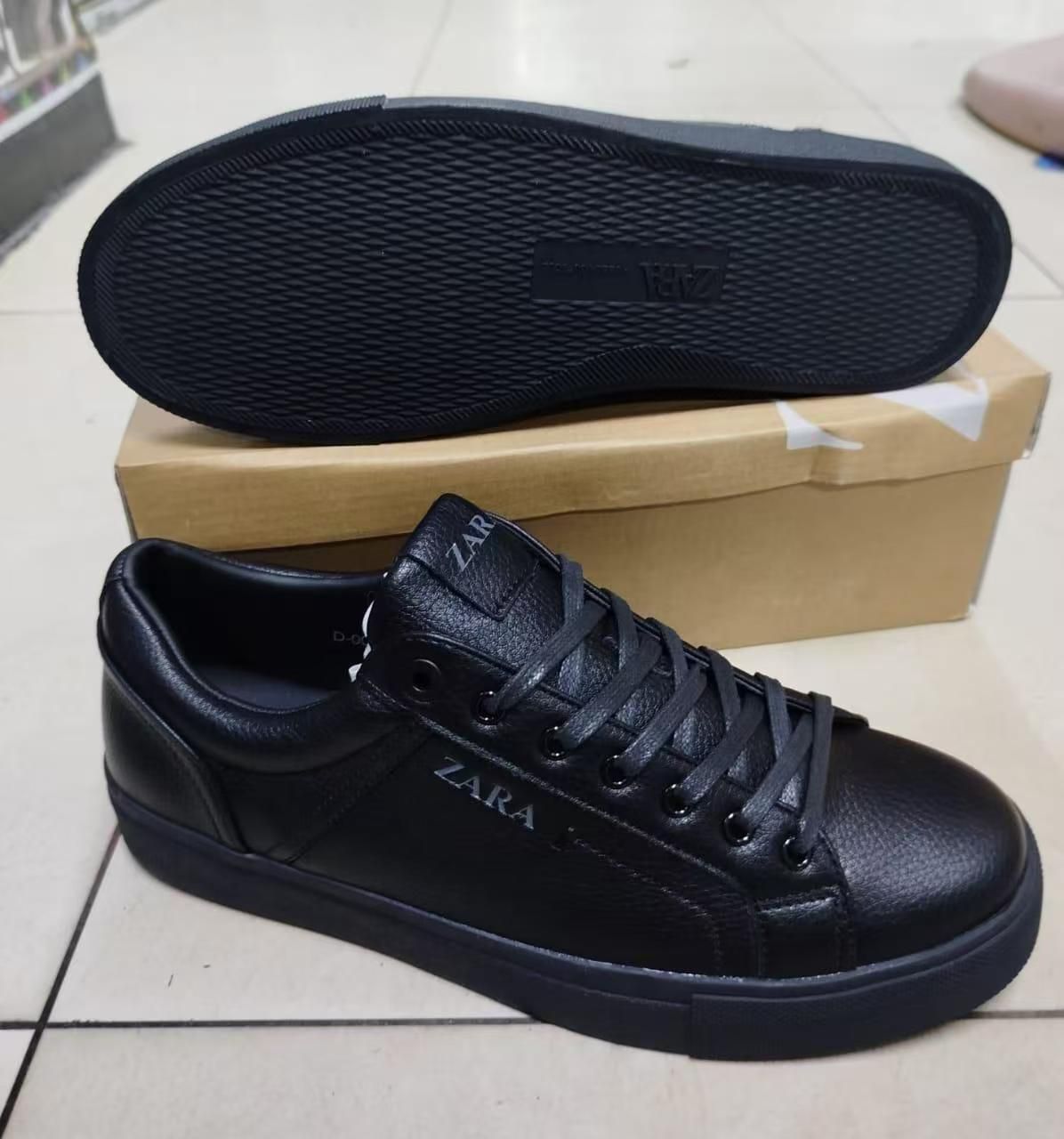 🌟💥 UNBEATABLE OFFER 💥  🌟 Men’s Zara Casual Leather Shoes Flat Sole Lace-Up Round Toe EVA Cushioned Comfort Stylish Daily Wear Indoor Outdoor 2024