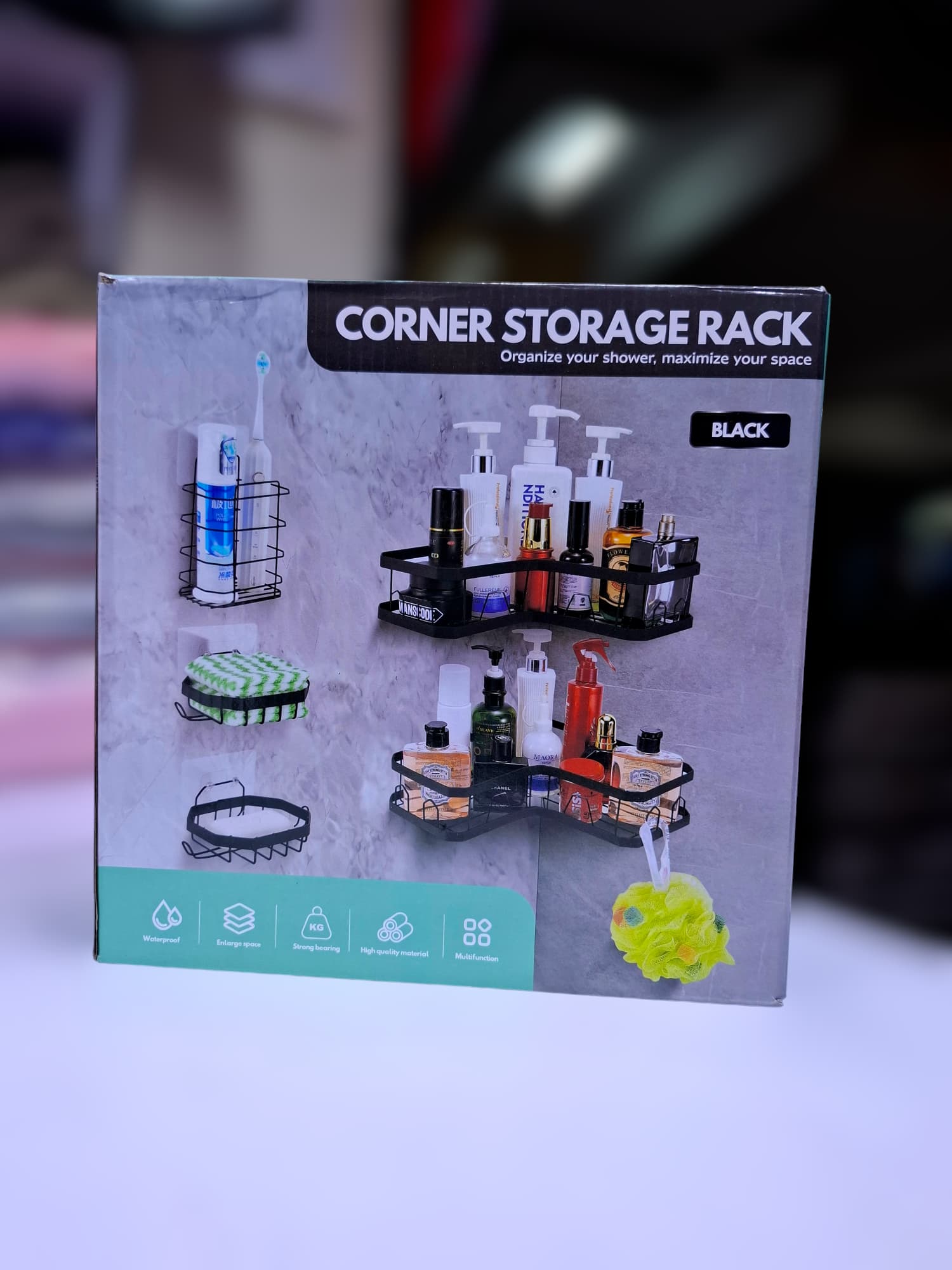 🏆🏆 TRUSTED QUALITY DEAL 🏆🏆 - 1 PC Corner Storage Rack, Waterproof, Strong Bearing, Multi-Functional, Modern Design, Free-Standing, Enamel Finish 🏠