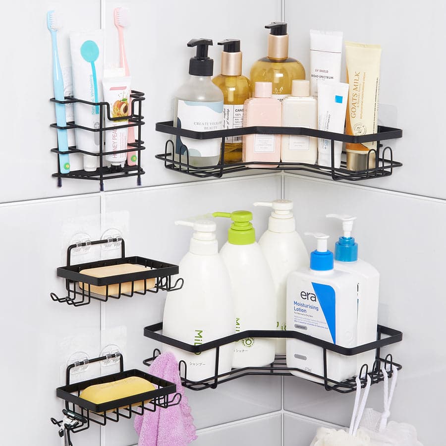 🏆🏆 TRUSTED QUALITY DEAL 🏆🏆 - 1 PC Corner Storage Rack, Waterproof, Strong Bearing, Multi-Functional, Modern Design, Free-Standing, Enamel Finish 🏠