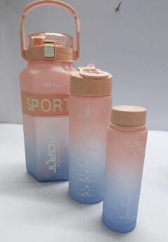 💧 High-Quality Hexagonal Sports 3-in-1 Multi-Colour Motivation Water Bottle – Durable, Stylish & Portable | Perfect for Gym, Outdoor & Travel