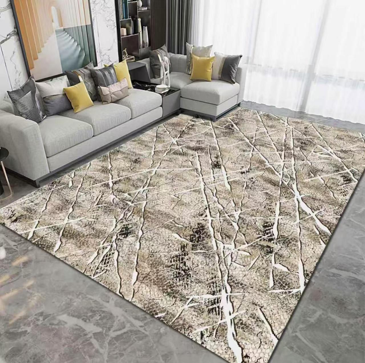 🔔 ALERT OFFER 🔔 1pc 3D Floral Carpet 7x10 Large Rectangular Plush Soft Cotton Rug Modern Living Room Bedroom Floor Decor Non-Slip Comfortable Home Mat