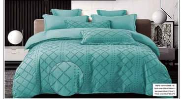 🔥 SPECIAL OFFER 🔥 6 Pcs Tufted Duvet Cover Set 6x6ft – 1 Duvet Cover, 1 Bedsheet & 4 Pillowcases Cotton Blend Modern All-Season Bedding Set