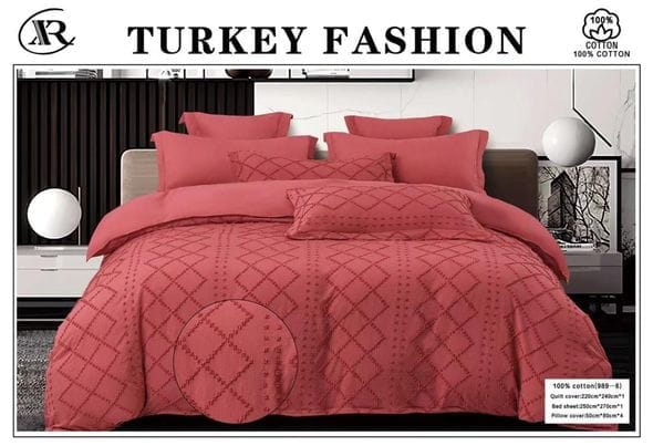 🔥 SPECIAL OFFER 🔥 6 Pcs Tufted Duvet Cover Set 6x6ft – 1 Duvet Cover, 1 Bedsheet & 4 Pillowcases Cotton Blend Modern All-Season Bedding Set