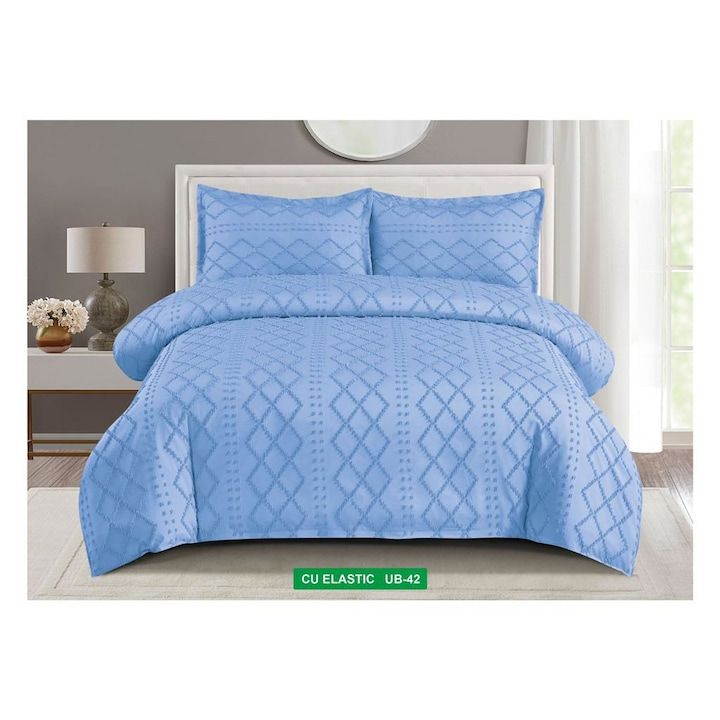 🔥 SPECIAL OFFER 🔥 6 Pcs Tufted Duvet Cover Set 6x6ft – 1 Duvet Cover, 1 Bedsheet & 4 Pillowcases Cotton Blend Modern All-Season Bedding Set