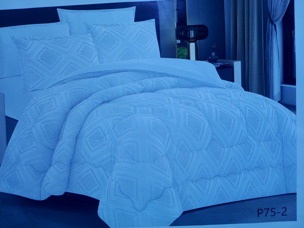 🔥 SPECIAL OFFER 🔥 6 Pcs Tufted Duvet Cover Set 6x6ft – 1 Duvet Cover, 1 Bedsheet & 4 Pillowcases Cotton Blend Modern All-Season Bedding Set