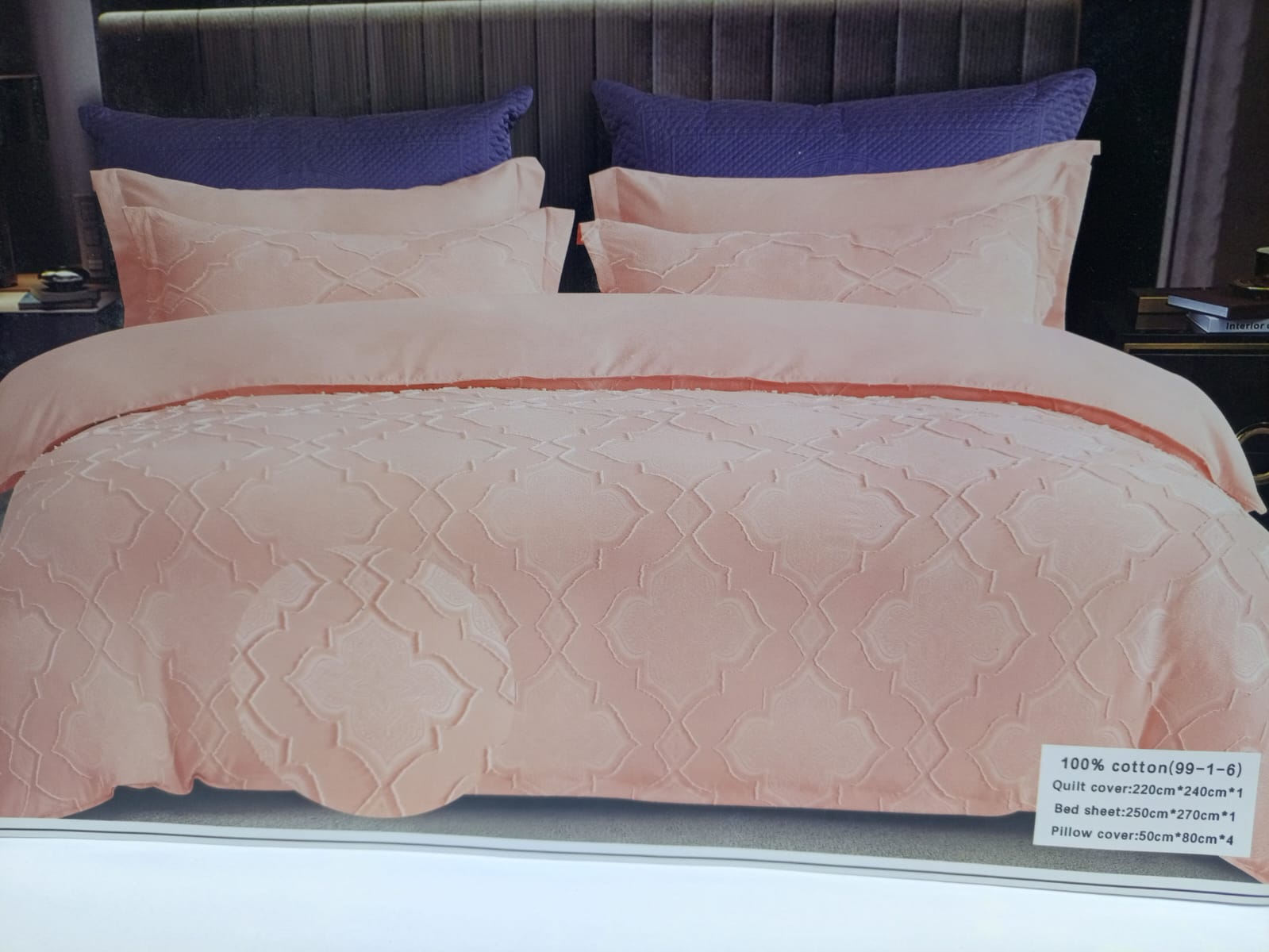 🔥 SPECIAL OFFER 🔥 6 Pcs Tufted Duvet Cover Set 6x6ft – 1 Duvet Cover, 1 Bedsheet & 4 Pillowcases Cotton Blend Modern All-Season Bedding Set