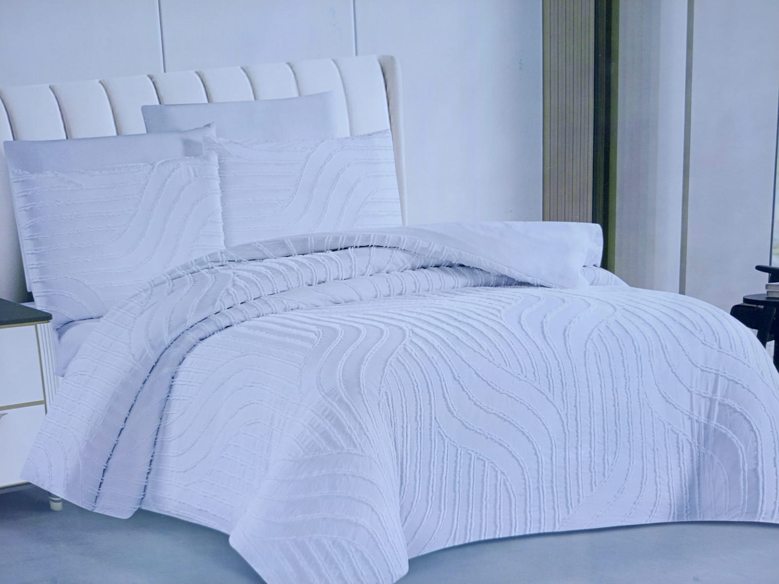 🔥 SPECIAL OFFER 🔥 6 Pcs Tufted Duvet Cover Set 6x6ft – 1 Duvet Cover, 1 Bedsheet & 4 Pillowcases Cotton Blend Modern All-Season Bedding Set