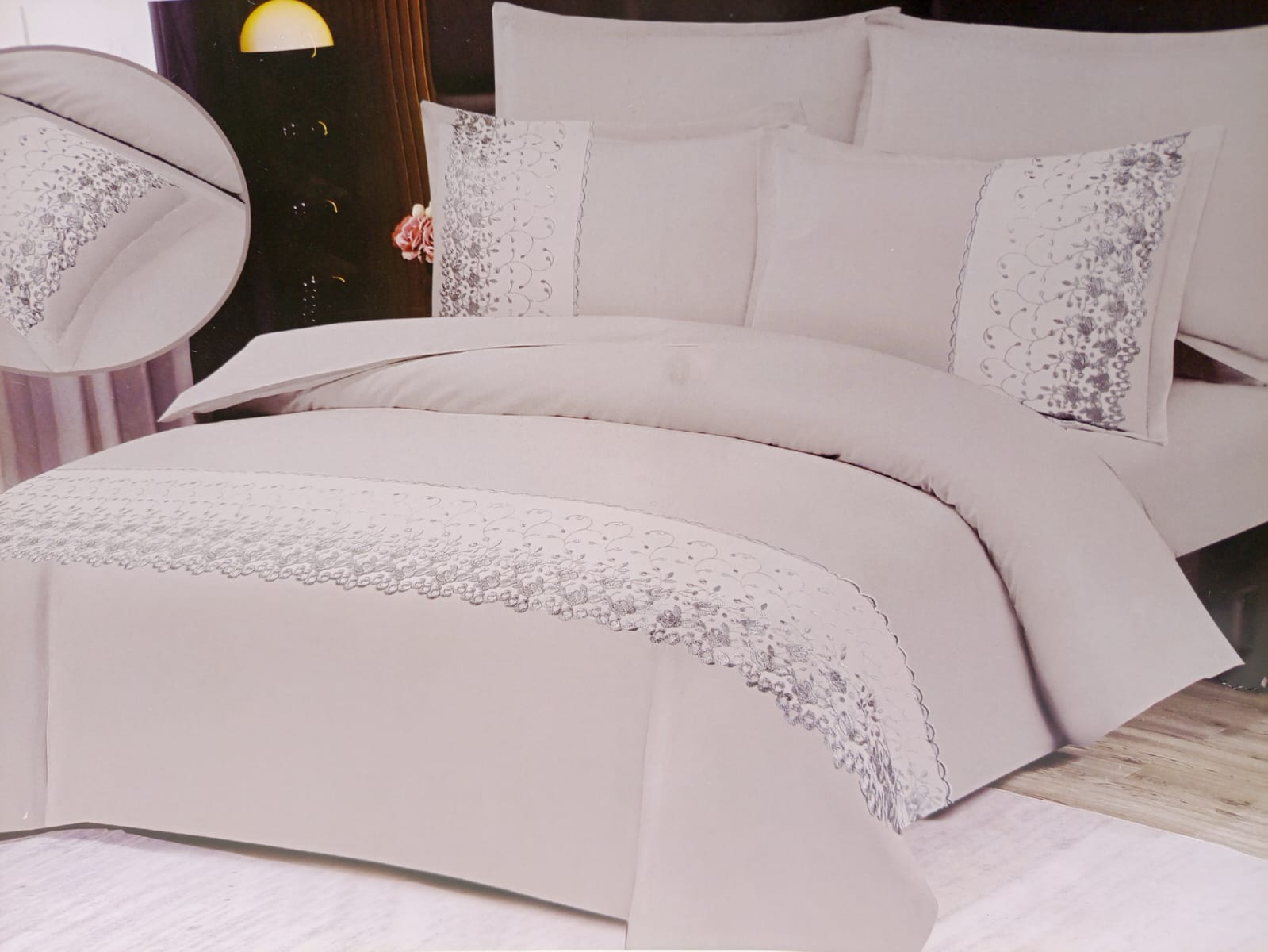 🔥 SPECIAL OFFER 🔥 6 Pcs Tufted Duvet Cover Set 6x6ft – 1 Duvet Cover, 1 Bedsheet & 4 Pillowcases Cotton Blend Modern All-Season Bedding Set