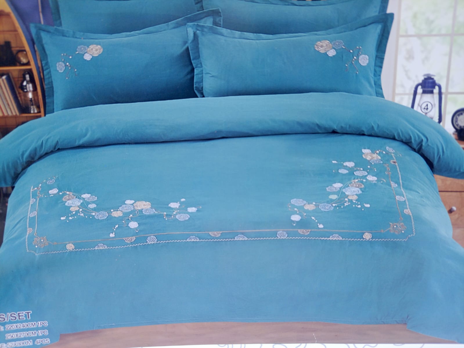 🔥 SPECIAL OFFER 🔥 6 Pcs Tufted Duvet Cover Set 6x6ft – 1 Duvet Cover, 1 Bedsheet & 4 Pillowcases Cotton Blend Modern All-Season Bedding Set