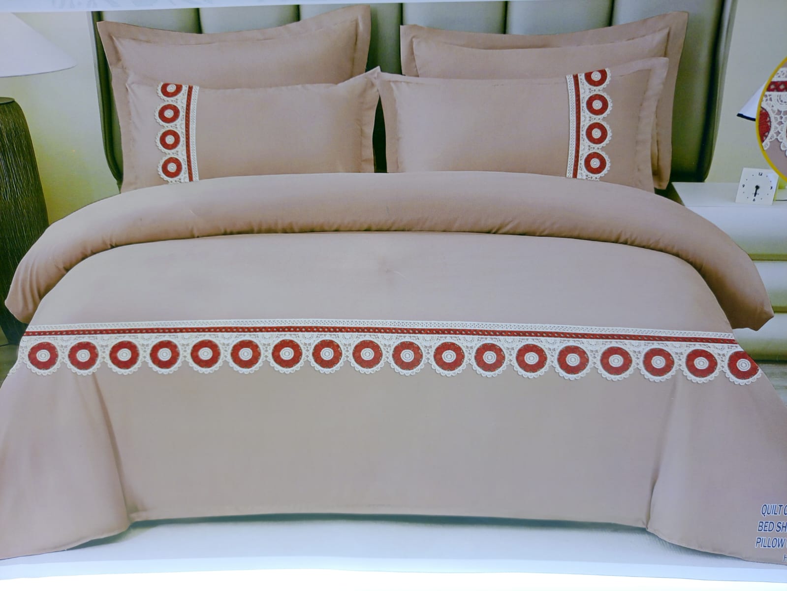 🔥 SPECIAL OFFER 🔥 6 Pcs Tufted Duvet Cover Set 6x6ft – 1 Duvet Cover, 1 Bedsheet & 4 Pillowcases Cotton Blend Modern All-Season Bedding Set