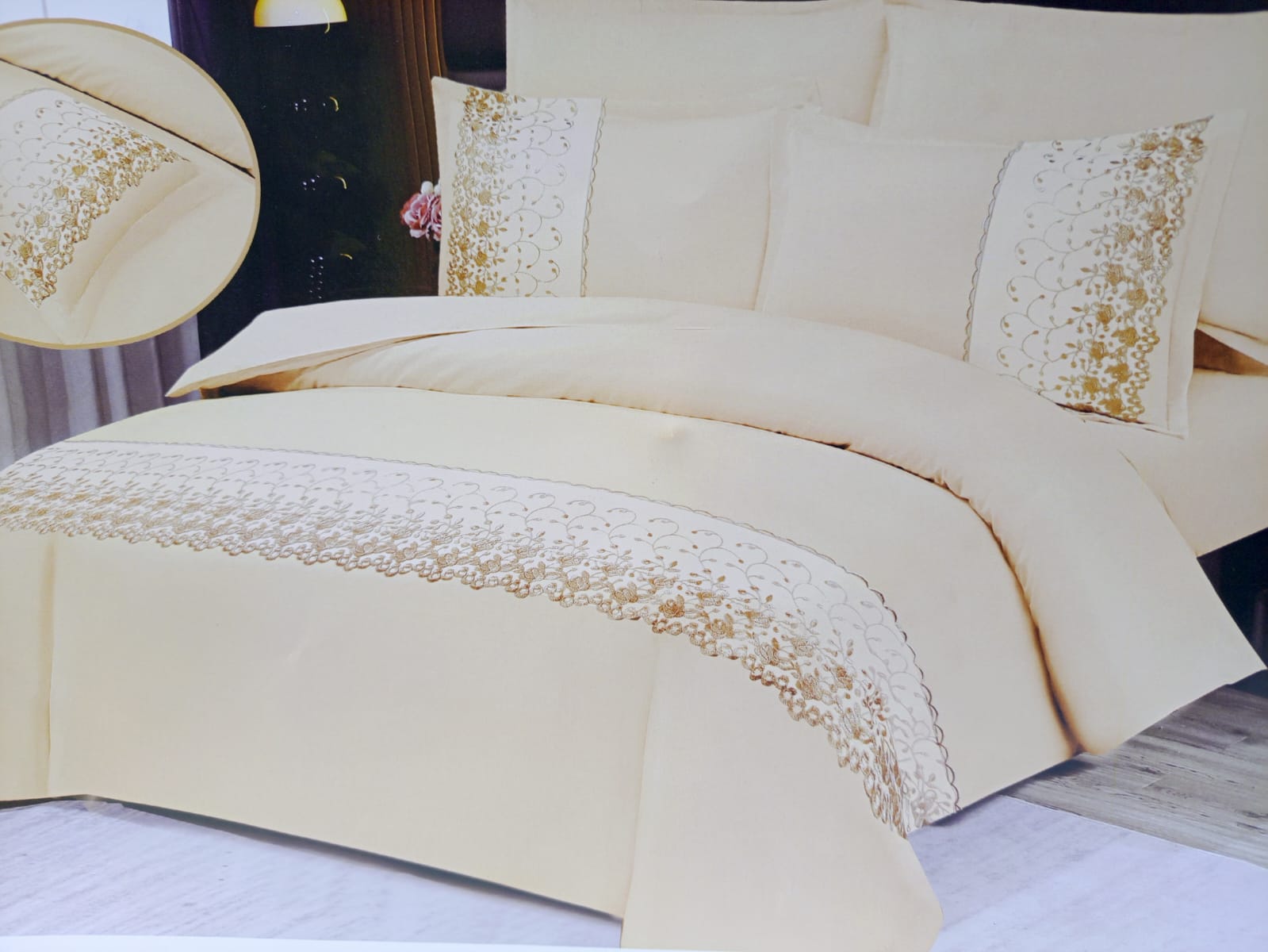 🔥 SPECIAL OFFER 🔥 6 Pcs Tufted Duvet Cover Set 6x6ft – 1 Duvet Cover, 1 Bedsheet & 4 Pillowcases Cotton Blend Modern All-Season Bedding Set