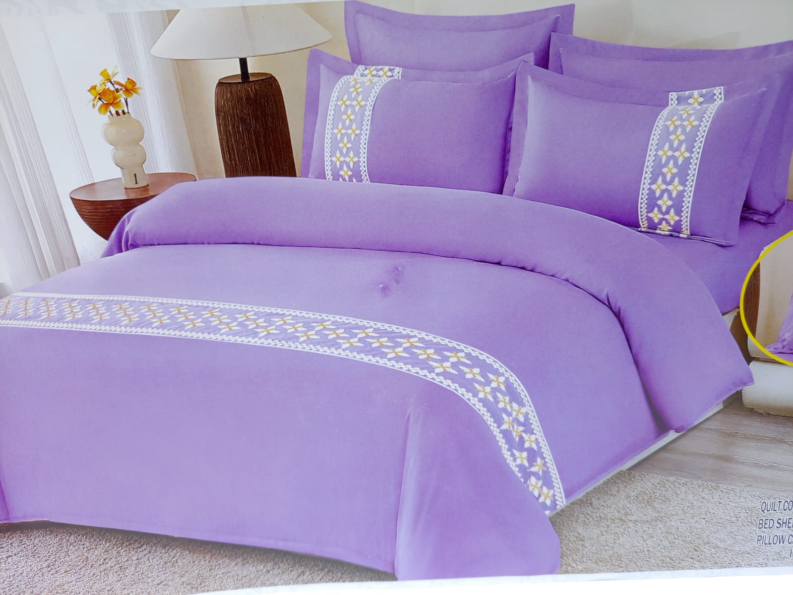 🔥 SPECIAL OFFER 🔥 6 Pcs Tufted Duvet Cover Set 6x6ft – 1 Duvet Cover, 1 Bedsheet & 4 Pillowcases Cotton Blend Modern All-Season Bedding Set