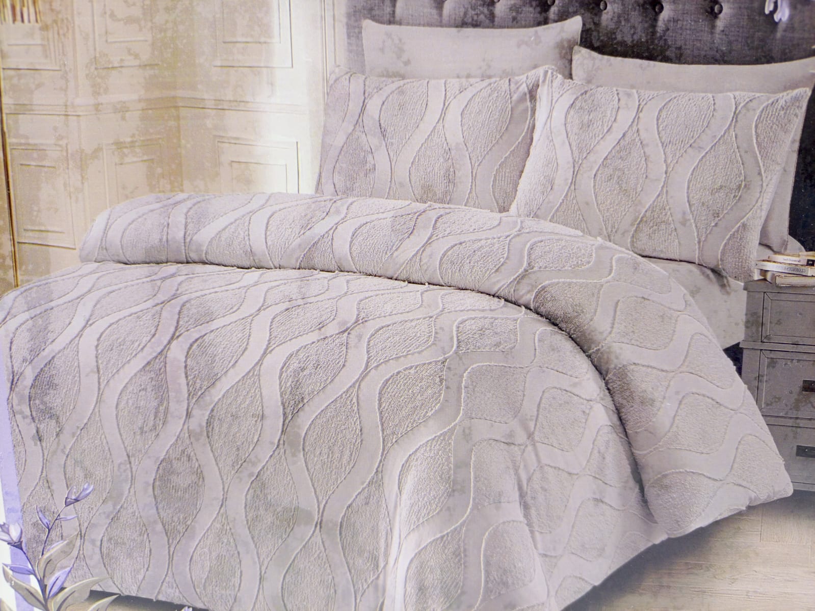 🔥 SPECIAL OFFER 🔥 6 Pcs Tufted Duvet Cover Set 6x6ft – 1 Duvet Cover, 1 Bedsheet & 4 Pillowcases Cotton Blend Modern All-Season Bedding Set