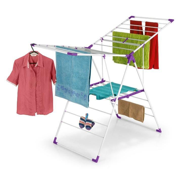 🔔 TRENDING OFFER 🔔 1pc Foldable & Portable Clothes Drying Rack – Modern Free-Standing Laundry Hanger for Home, Easy Storage, Multi-Color