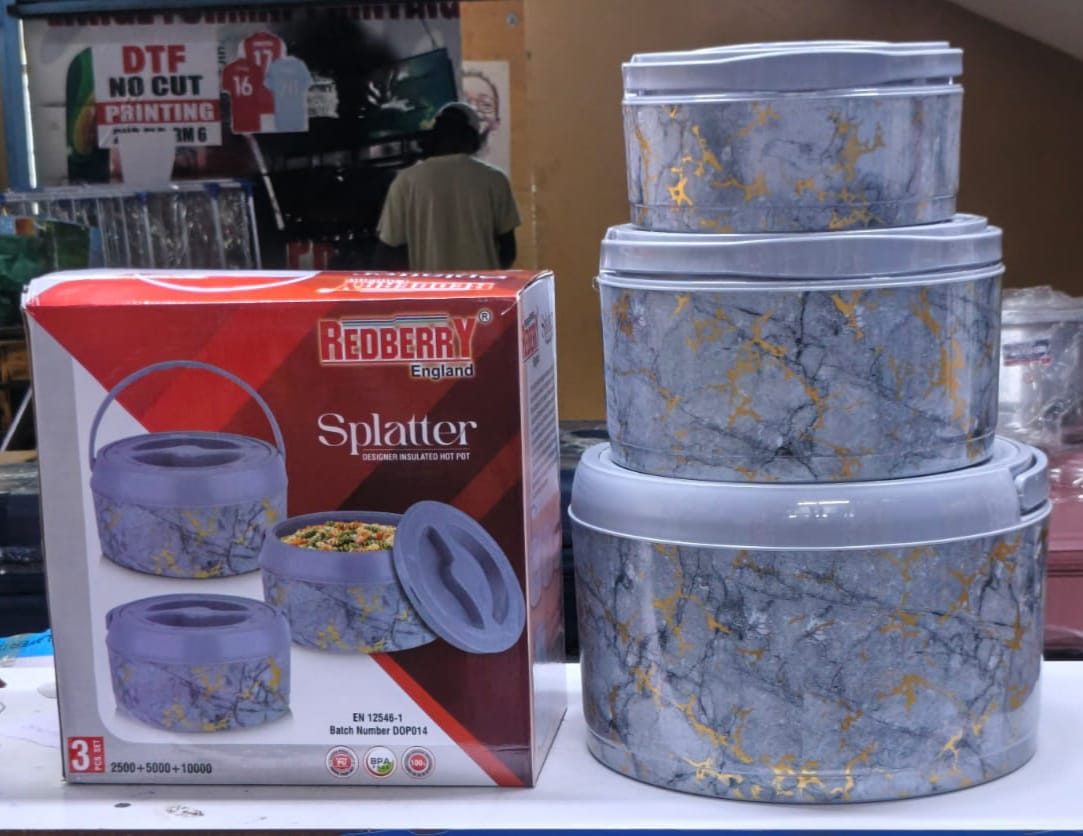 💎 EXCLUSIVE OFFER 💎 3PCS Splatter Hotpots Set | Aluminium with Ceramic Coating | Double Handles | Capacities 2500ml, 5000ml & 10000ml | Large Kitchen Cookware