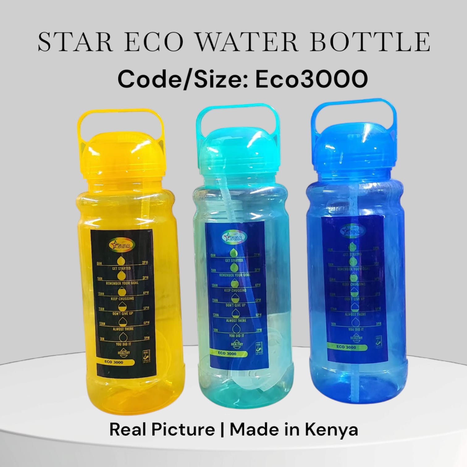 🎁 SURPRISE OFFER 🎁 3000ml Star Eco Water Bottle 💧 Large Capacity Leakproof Reusable Bottle for Gym, Travel, School & Outdoor Use BPA Free Durable Design