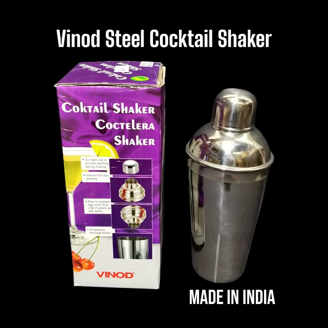 🔥 BEST DEAL OFFER 🔥 Vinod Stainless Steel Cocktail Shaker – Professional 3-Piece Bar Set for Mixing Drinks, Cocktails, and Smoothies