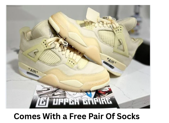 [ EXPERIENCE LUXURY FOR LESS🔥 🥑🌽ONLY AT KILIMALL !!! ] 1Pair Brand New High Quality Durable & Comfortable Jordan 4 sail  Sneakers .That Comes With a Free Pair of Socks..