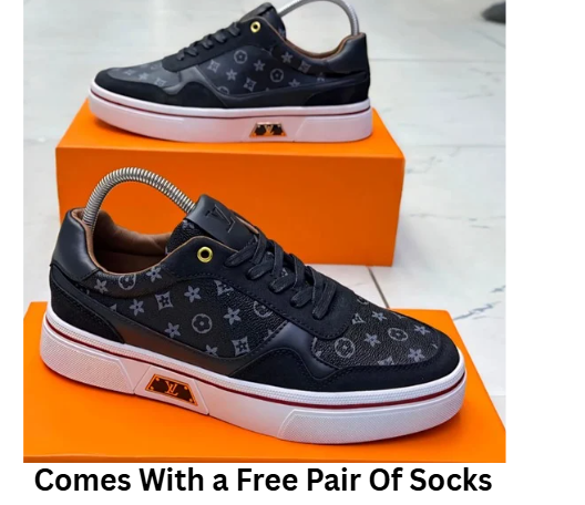 [ SHOP SMART AND SAVE BIG AT AN AMAZING OFFER PRICE 🤩🤩✨ !!! ]  1Pair Brand New High Quality Durable & Comfortable Louis vuitton Sneakers . That Comes With a Free Pair of Socks