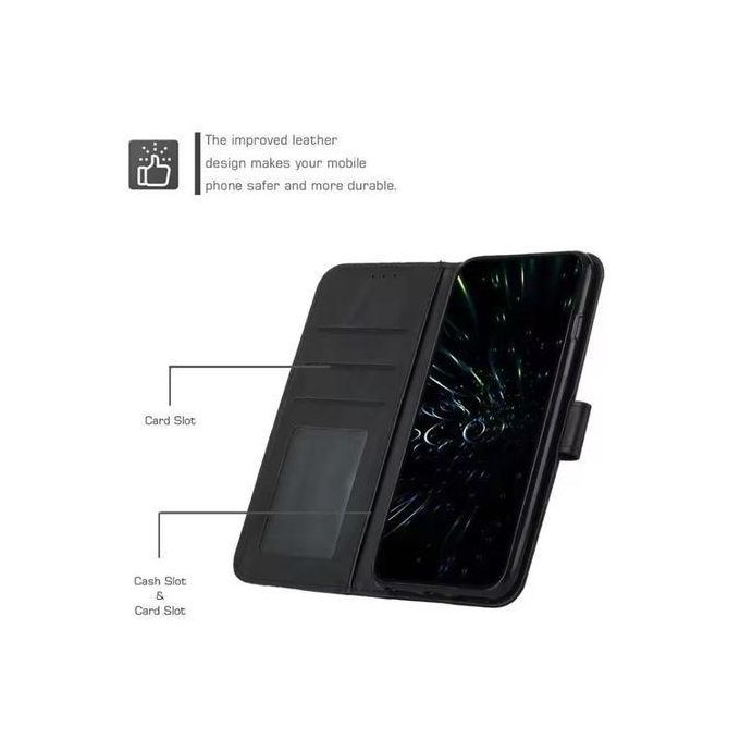 Infinix Hot 60i Case Flip Wallet Book Leather Magnetic Stand Case with Card Slots & All-Round Protection Phone Case/ cover