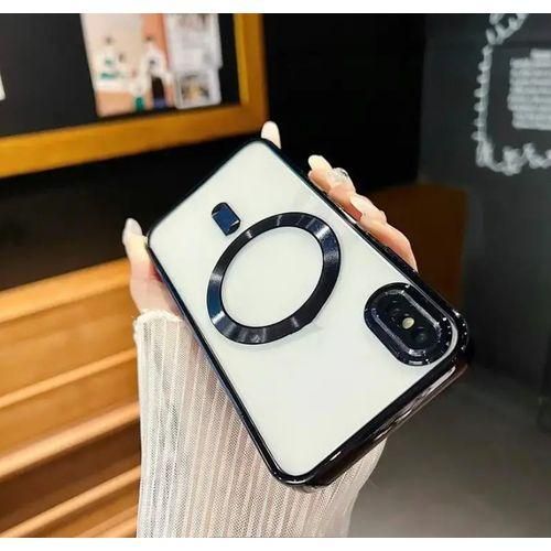 Apple iPhone X/XS Case, iPhone Xs Case/Cover, Electroplated, Clear, Slim, with Camera Protection, Shockproof Case for iPhone X/ iPhone Xs Compatible with MagSafe, Black Bord