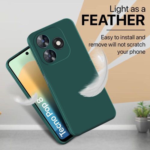 Green Soft Silicone Slim Smooth Phone Case Cover for Tecno Spark 10C