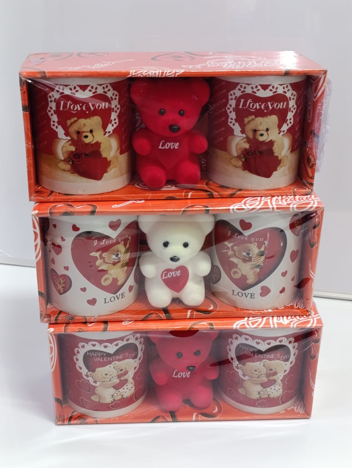 🎁 GIFT OFFER 🎁1pc valentines gift set - double cup with teddy bear